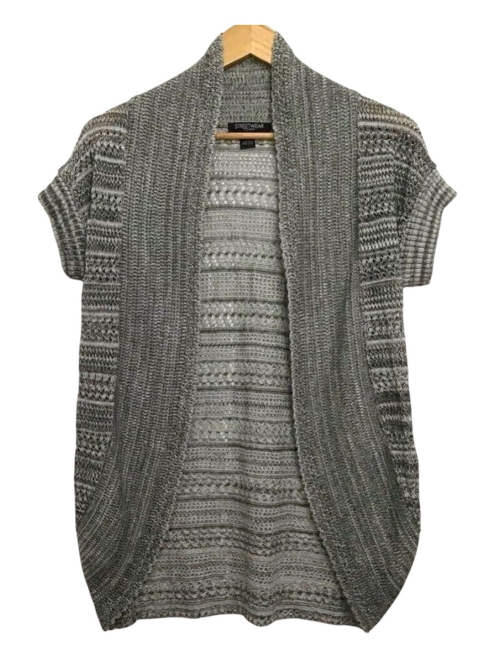 STREETWEAR Society knit sweater cardigan crochet light short sleeves cotton top